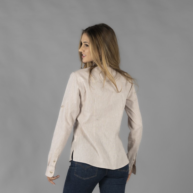GUAYABERA MUJER CUELLO MAO