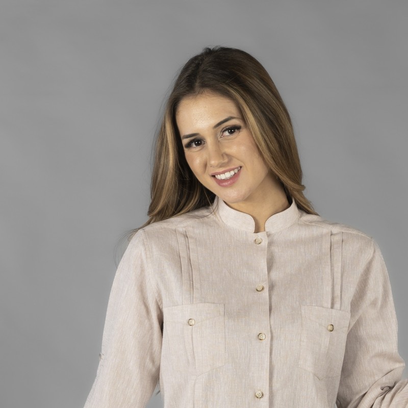 GUAYABERA MUJER CUELLO MAO