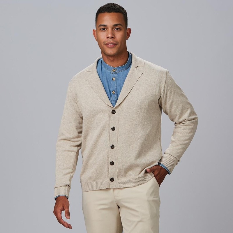 CARDIGAN HOMBRE CUELLO SOLAPA