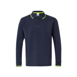 ⭐ POLO BICOLOR RAYA MANGA LARGA | Azules de Vergara