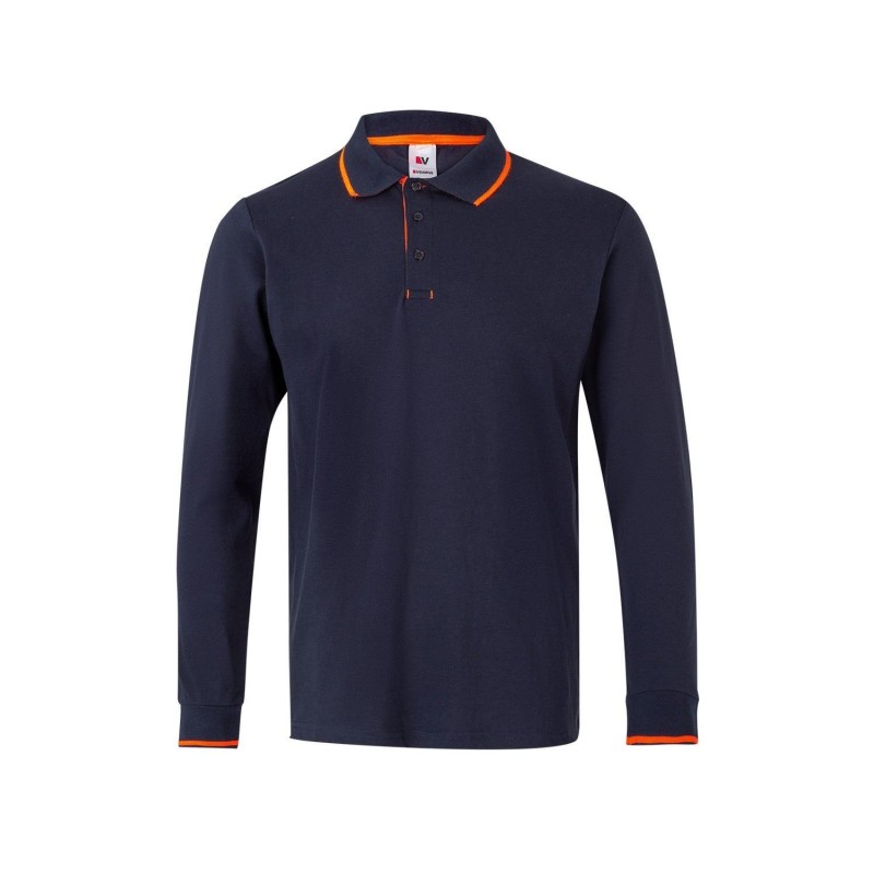 POLO BICOLOR RAYA MANGA LARGA