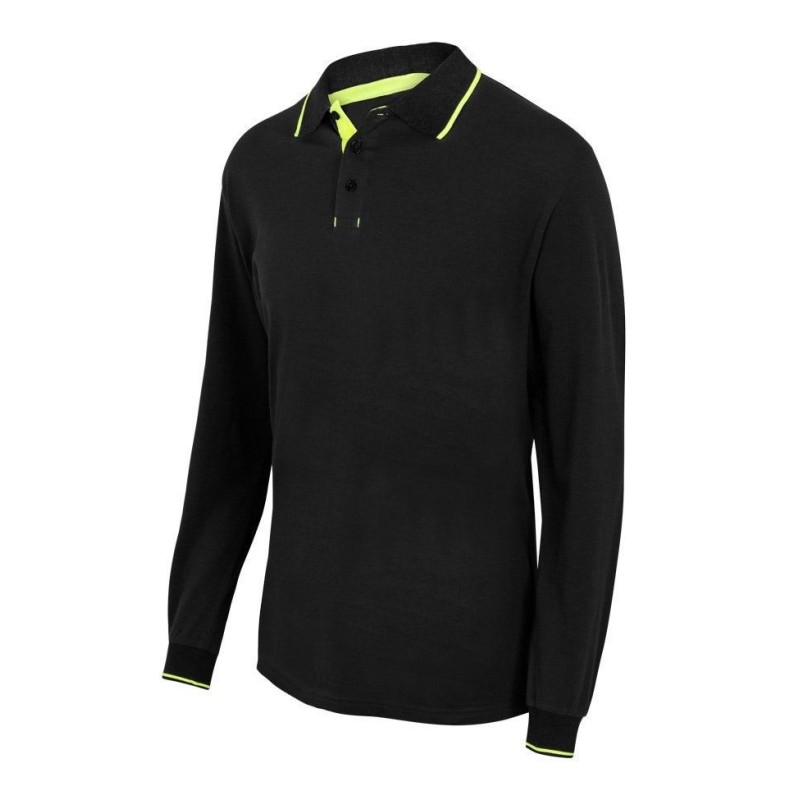 POLO BICOLOR RAYA MANGA LARGA