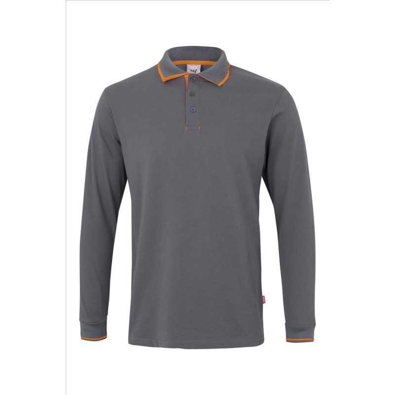 POLO BICOLOR RAYA MANGA LARGA