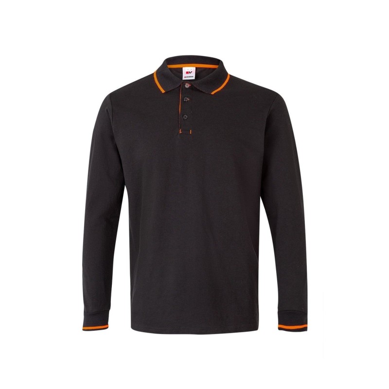 POLO BICOLOR RAYA MANGA LARGA