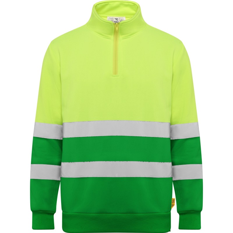SUDADERA ALTA VISIBILIDAD CREMALLERA MEDIA REFLECTANTE