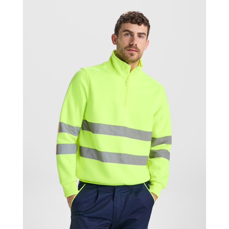 SUDADERA ALTA VISIBILIDAD CREMALLERA MEDIA REFLECTANTE