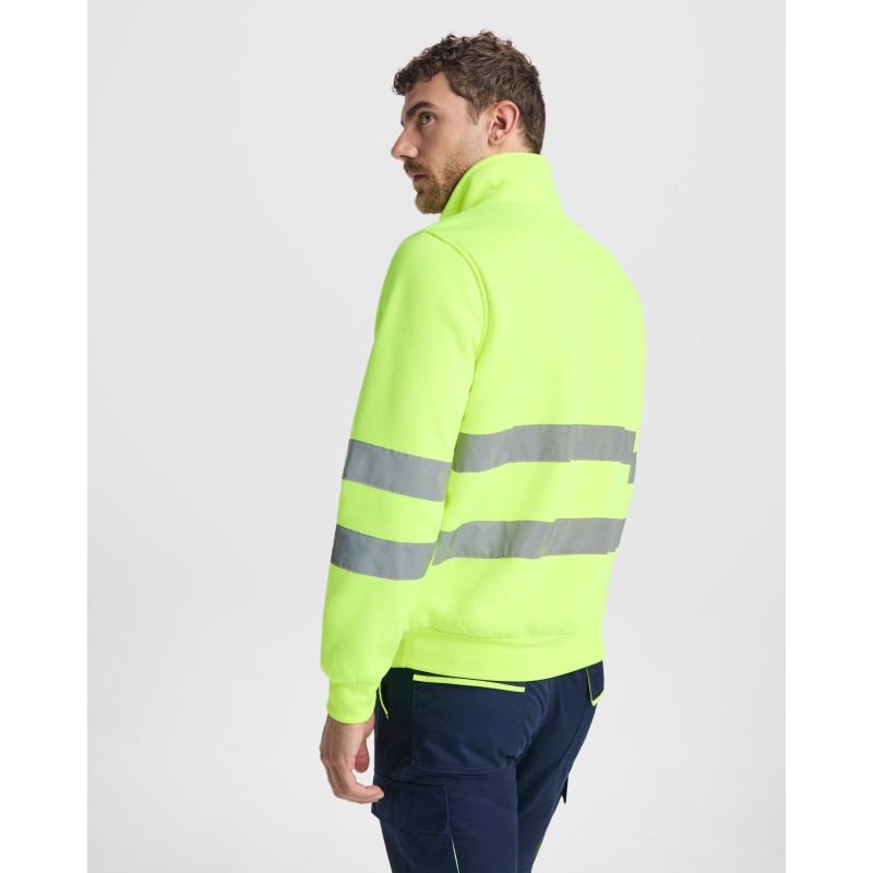 SUDADERA ALTA VISIBILIDAD CREMALLERA MEDIA REFLECTANTE