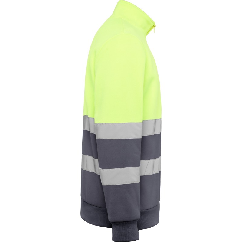 SUDADERA ALTA VISIBILIDAD CREMALLERA MEDIA REFLECTANTE
