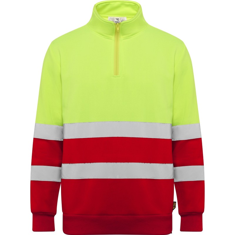SUDADERA ALTA VISIBILIDAD CREMALLERA MEDIA REFLECTANTE