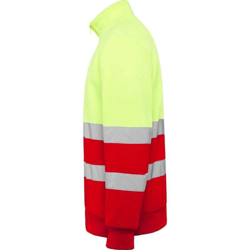 SUDADERA ALTA VISIBILIDAD CREMALLERA MEDIA REFLECTANTE