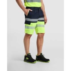 ⭐ BERMUDA LABORAL MULTIBOLSILLOS AV FLUO BICOLOR | Azules de Vergara