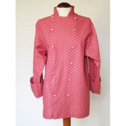 CHAQUETA DE COCINA ROSA CON LUNARES