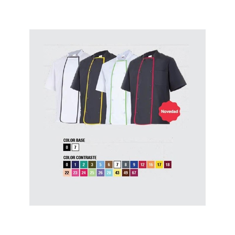 CHAQUETA DE COCINA MANGA CORTA