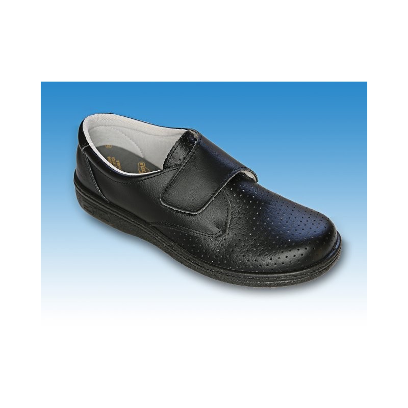 ZAPATO PIEL PERFORADO VELCRO