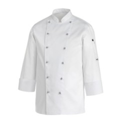 ⭐ CHAQUETA COCINA BLANCA CUELLO MAO | Azules de Vergara