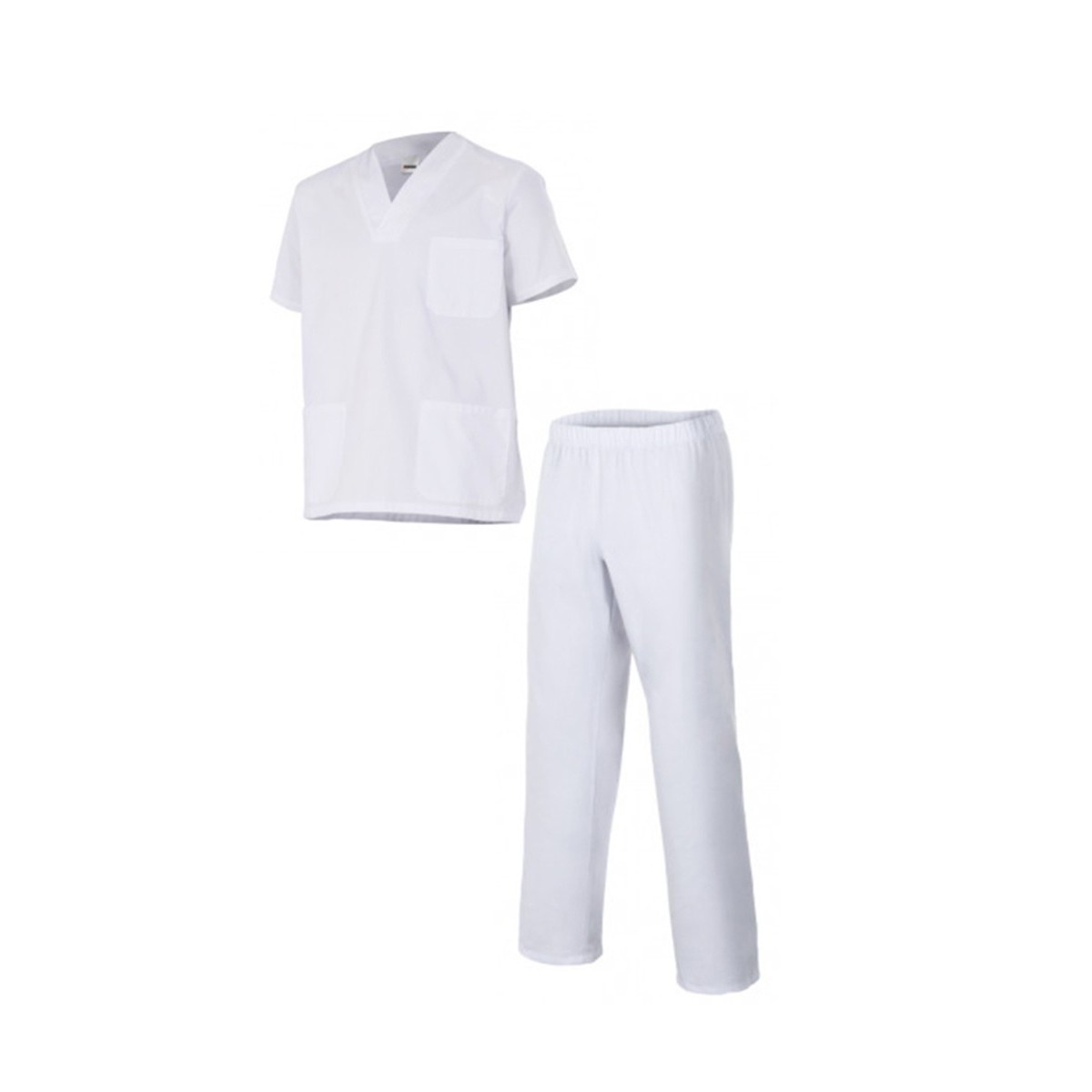 PIJAMA SANITARIA CUELLO EN PICO BLANCO