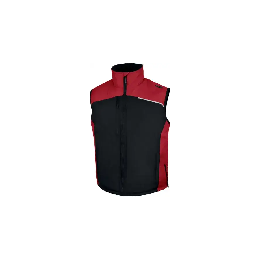CHALECO ACOLCHADO FORRO POLAR NEGRO ROJO