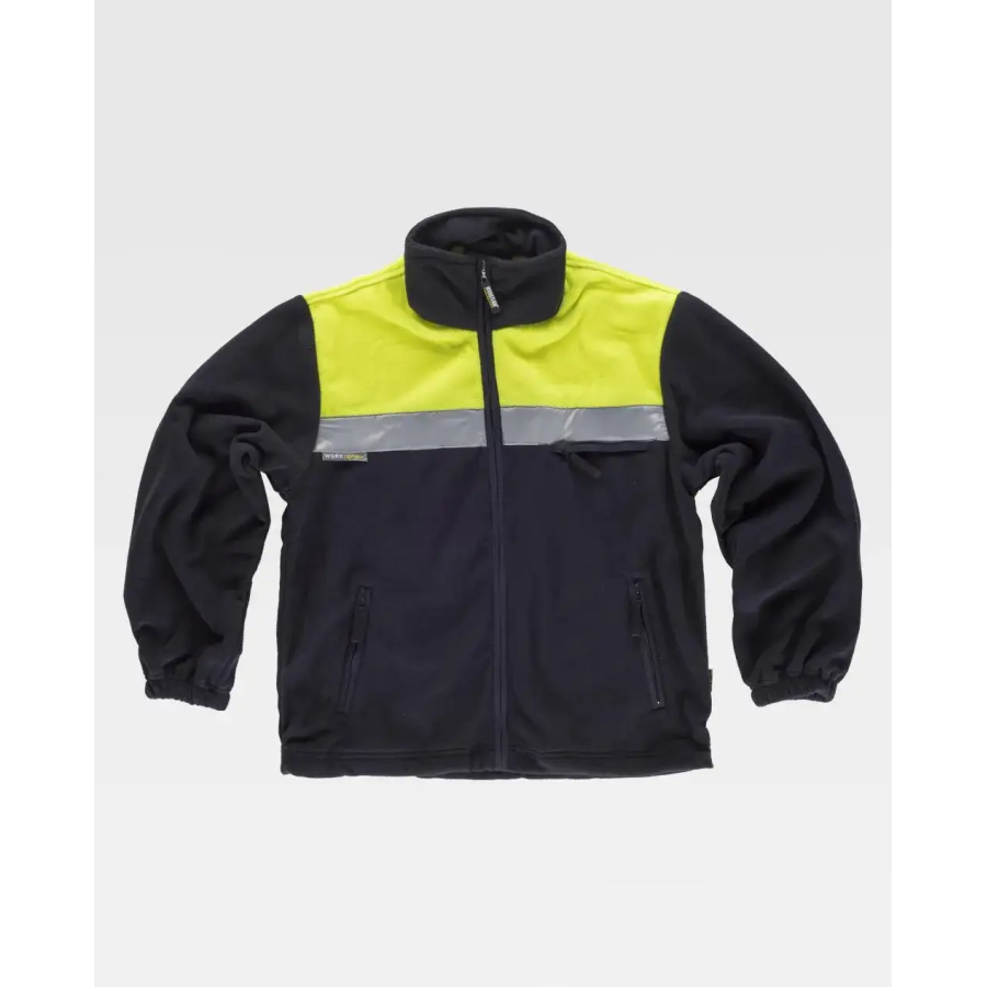 CHAQUETA POLAR ALTA VISIBILIDAD BICOLOR MARINO AMARILLO FRENTE