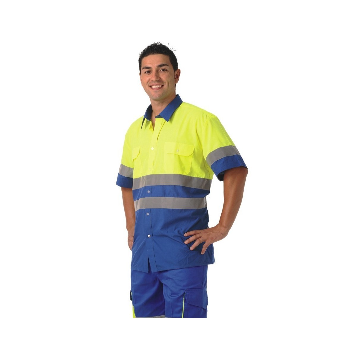 CAMISA MANGA CORTA COMBINADA ALTA VISIBILIDAD