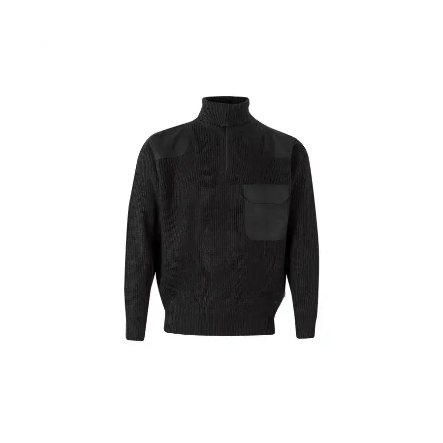 JERSEY REFUERZOS MEDIA CREMALLERA NEGRO FRENTE