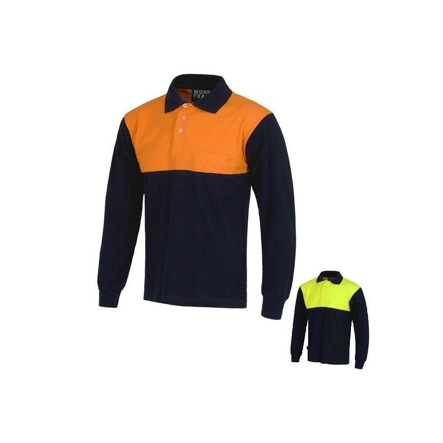 POLO M/LARGA COMBI ALGODÓN 