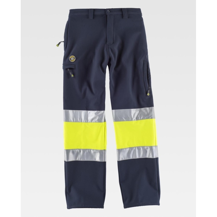 PANTALON WORKSHELL POLAR COMBI BANDAS Amarillo AV frente