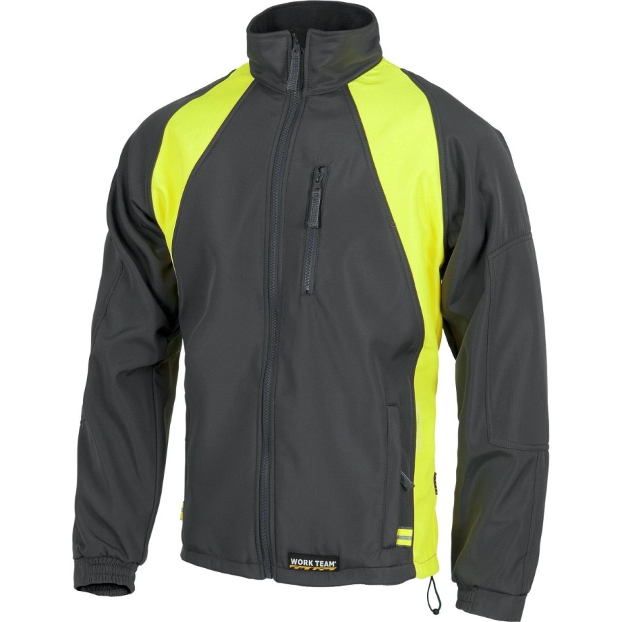 CHAQUETA LÍNEA 6 WORKSHELL GRIS/AMARILLO A.V COMPLETO