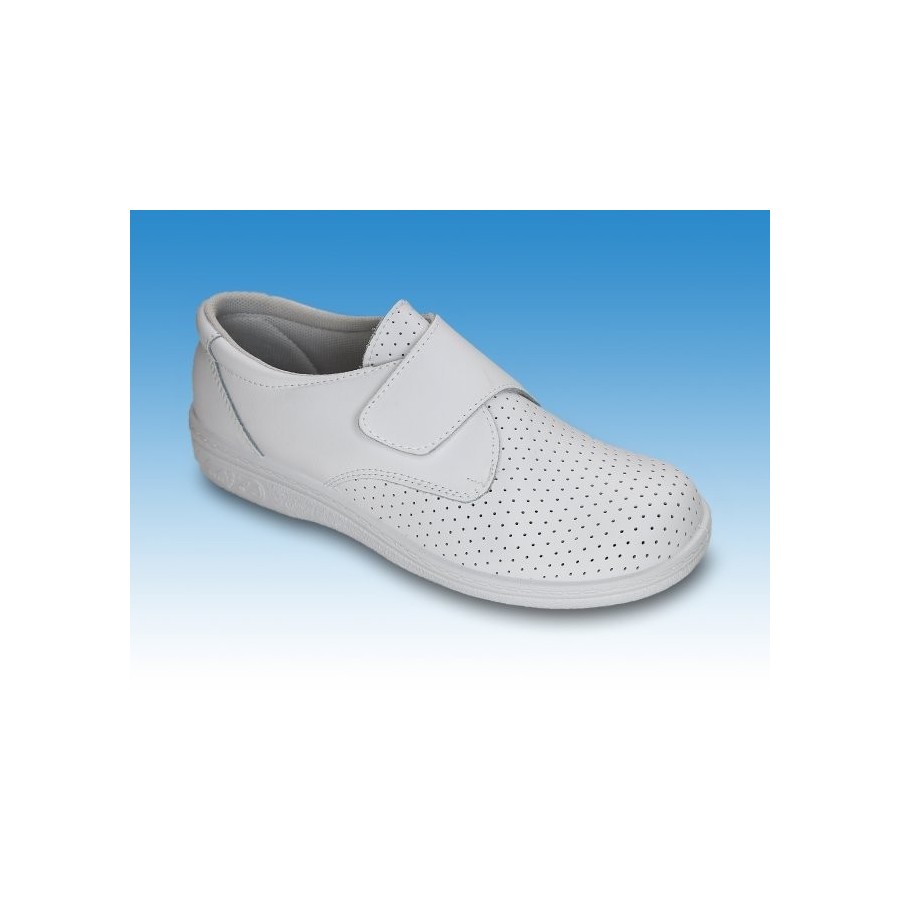 ZAPATO PIEL PERFORADO VELCRO
