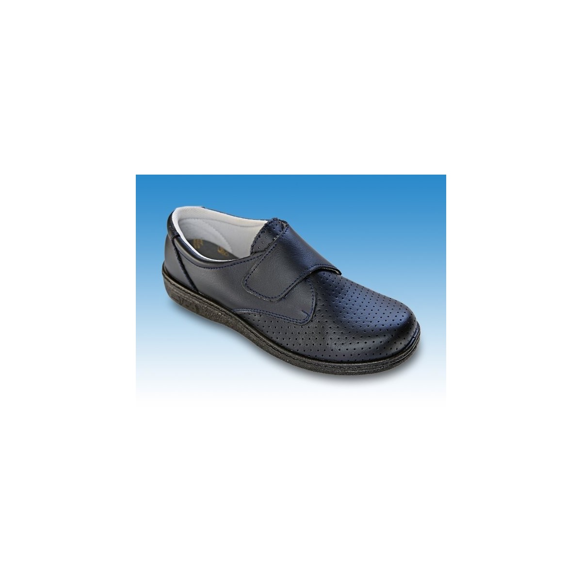 ZAPATO PIEL PERFORADO VELCRO