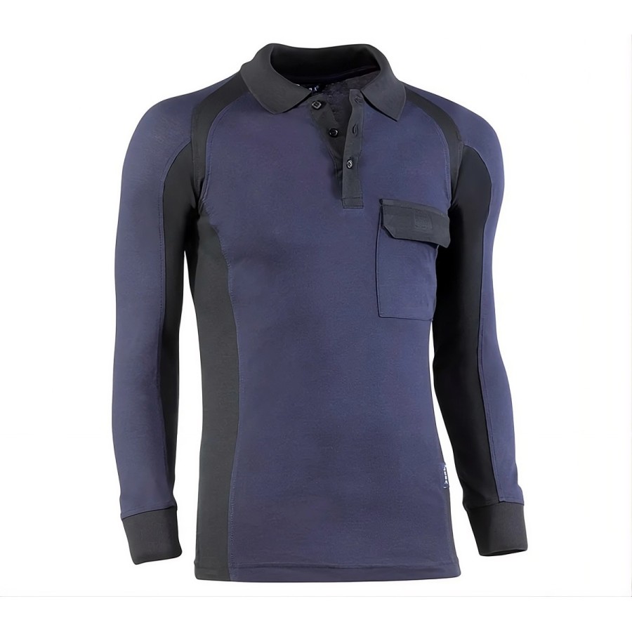 ⭐ POLO PIQUE MANGA LARGA | Azules de Vergara