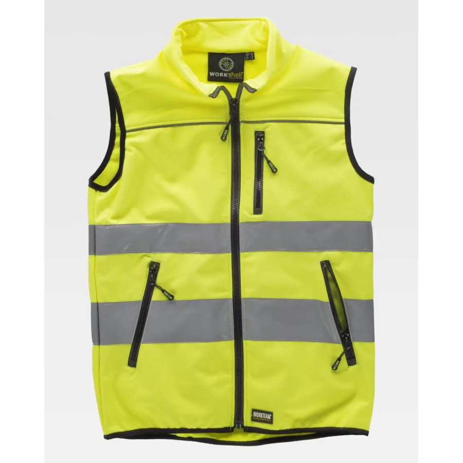CHALECO WORSHELL ALTA VISIBILIDAD amarillo frente