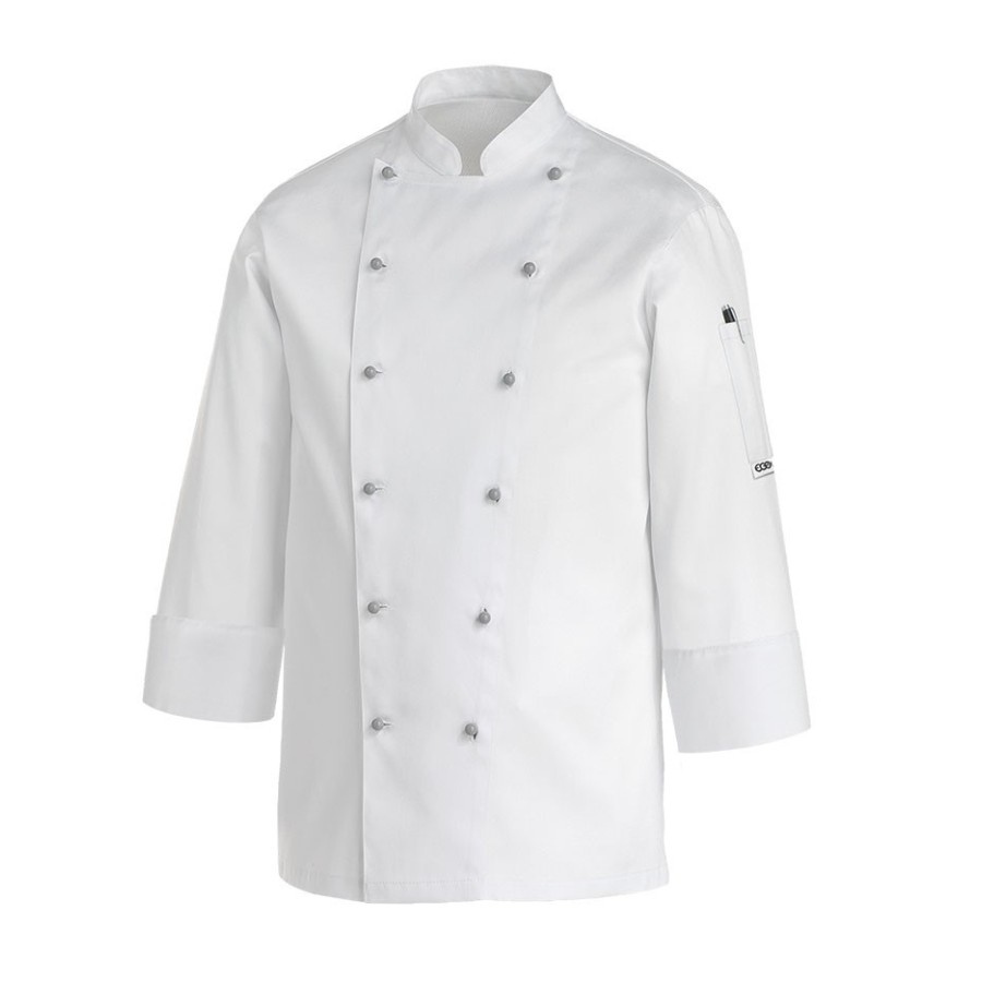 CHAQUETA COCINA BLANCA CUELLO MAO