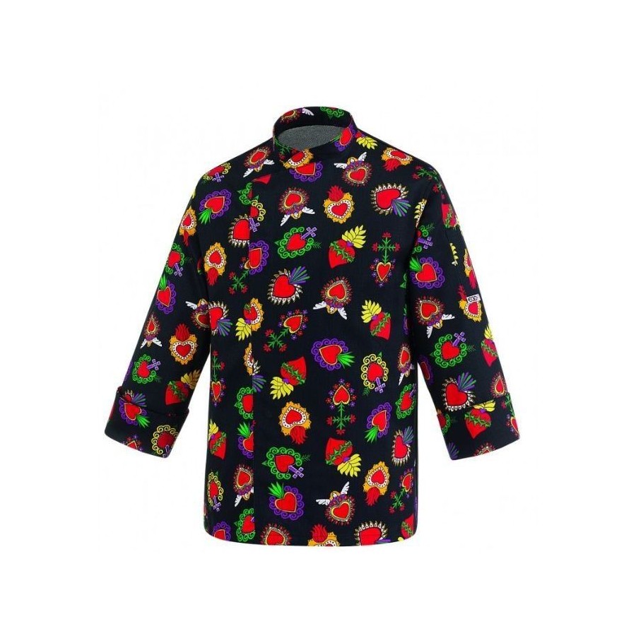 ⭐ CHAQUETA COCINA ESTAMPADA CORAZONES | Azules de Vergara