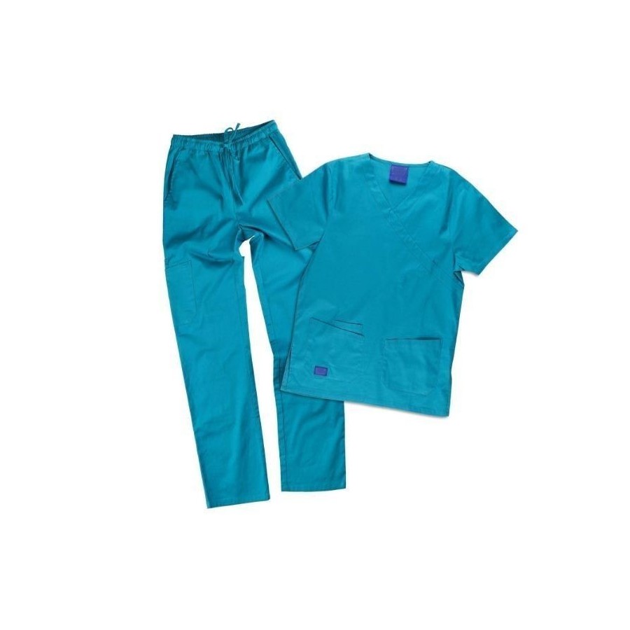 PIJAMA ELASTICO SANITARIO Turquesa completo
