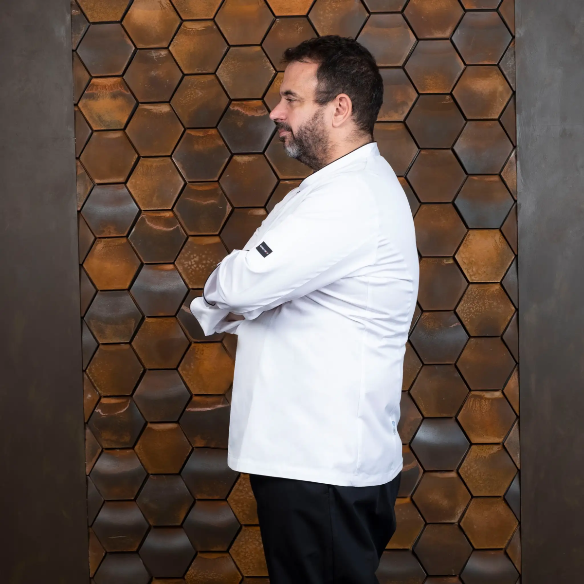 CHAQUETA CHEF CRUZADA CON VIVOS