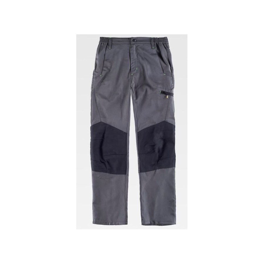 PANTALÓN CON REFUERZOS GRIS NEGRO FRENTE