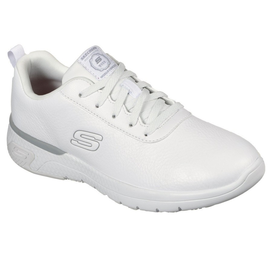 ZAPATILLA OXFORD ANTIDESLIZANTE MUJERES SKECHERS Blanco perfil