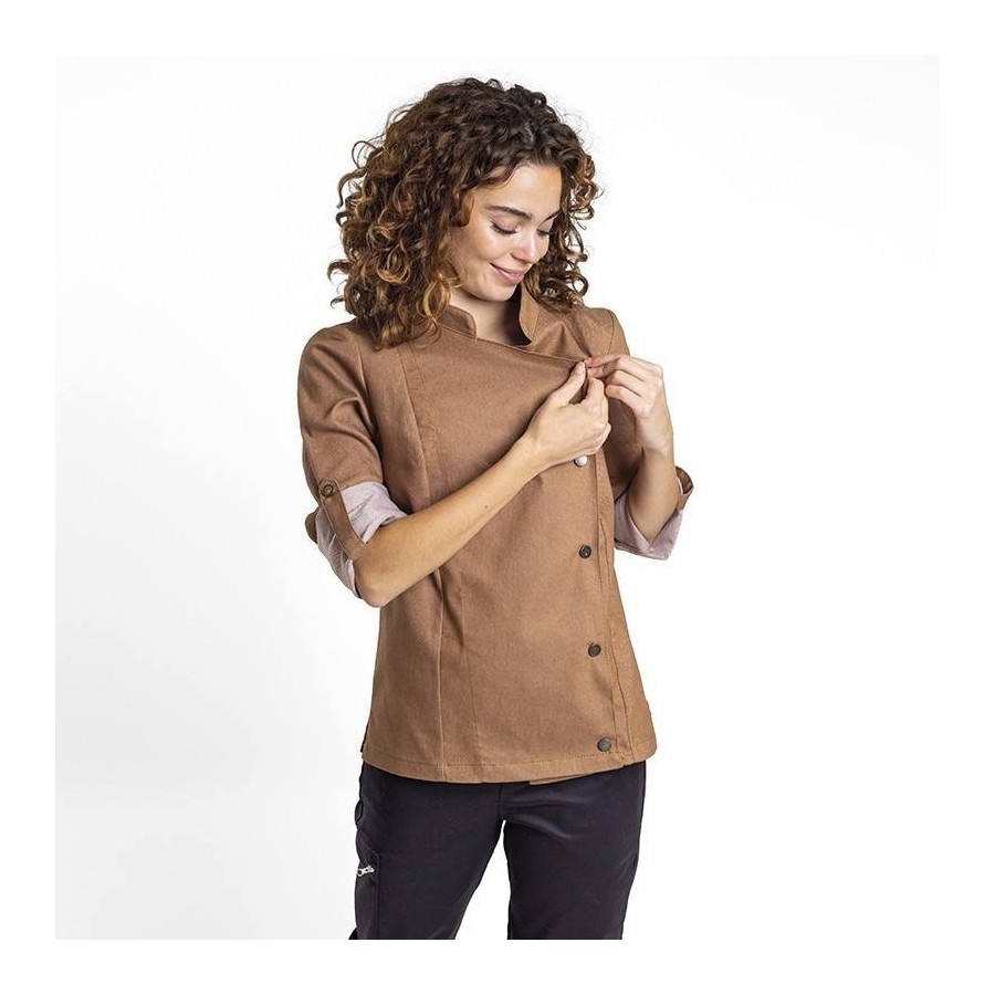 CHAQUETA MUJER MANGAS AJUSTABLES Beige perfil