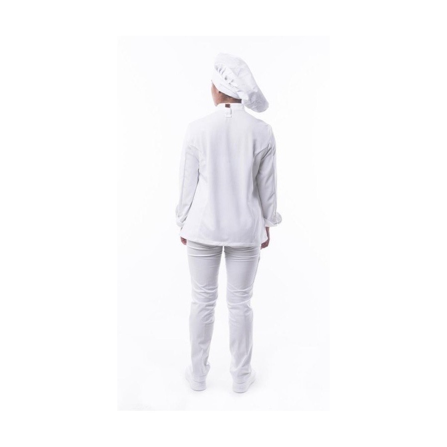 CHAQUETA MUJER MICROFIBRA Blanca espalda