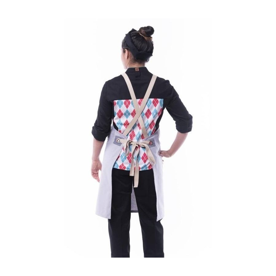 CHAQUETA DE COCINA ESTAMPADA Espalda delantal