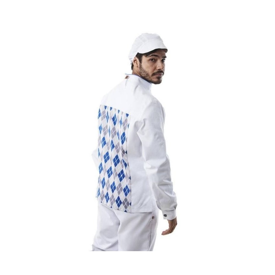 CHAQUETA HOMBRE ESTAMPADA Blanca espalda