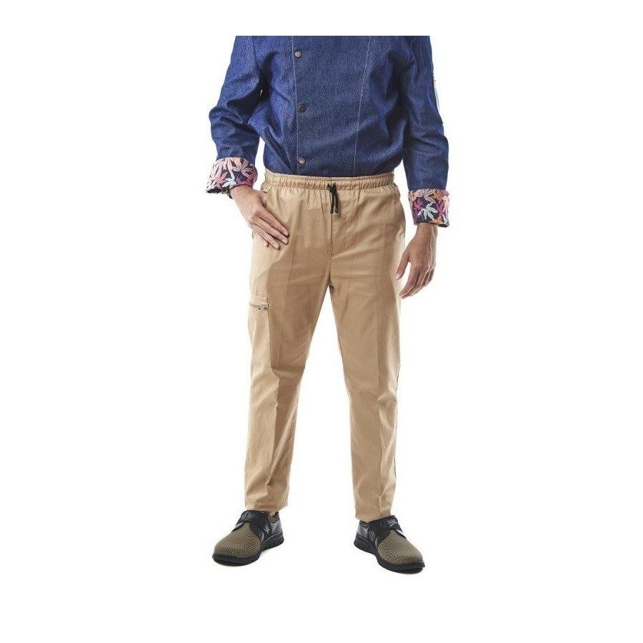 PANTALON TIPO CHINO HOSTELERIA Beige zoom frente