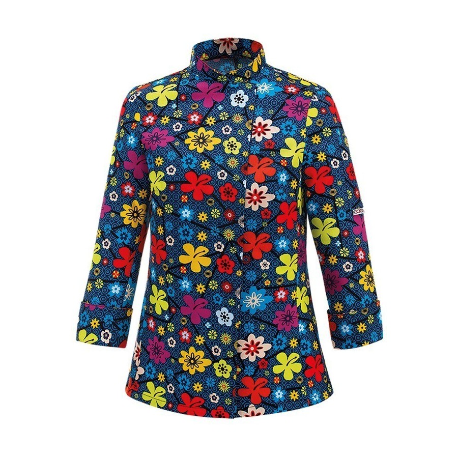 CHAQUETA COCINA FLORES perfil