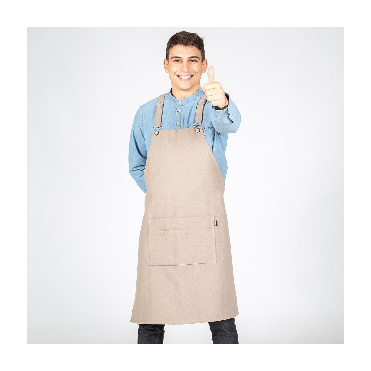 DELANTAL GRIS CON PETO