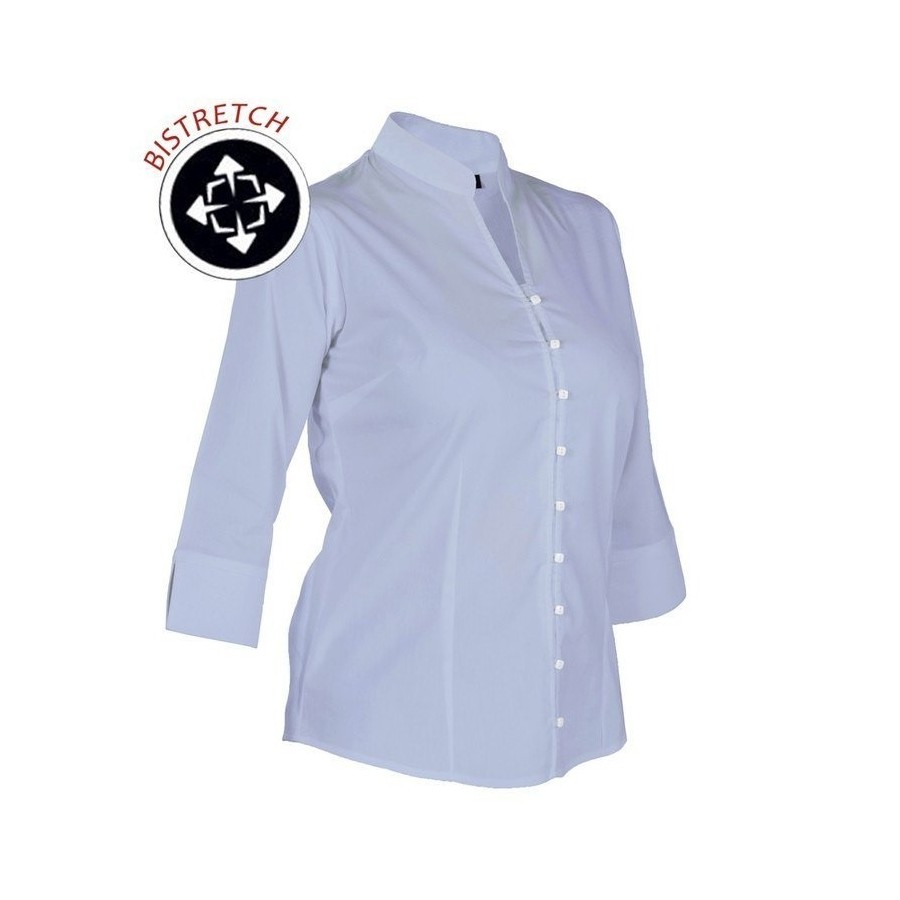 ⭐ BLUSA BISTRETCH CUELLO MAO | Azules de Vergara