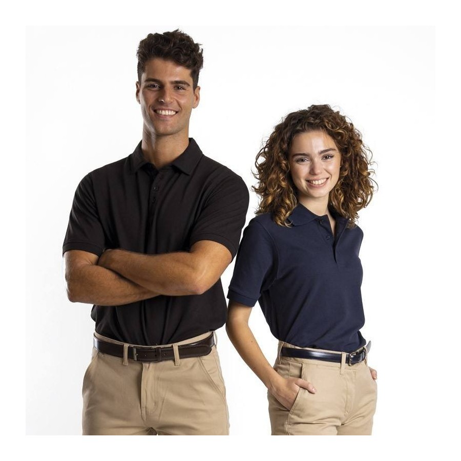 POLO ALGODÓN STRETCH Negro y Marino