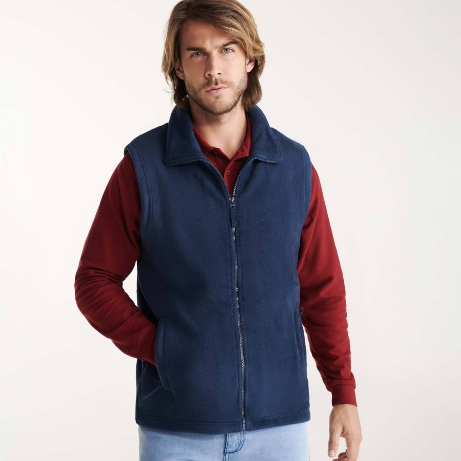 CHALECO POLAR CON CREMALLERA MARINO MODELO