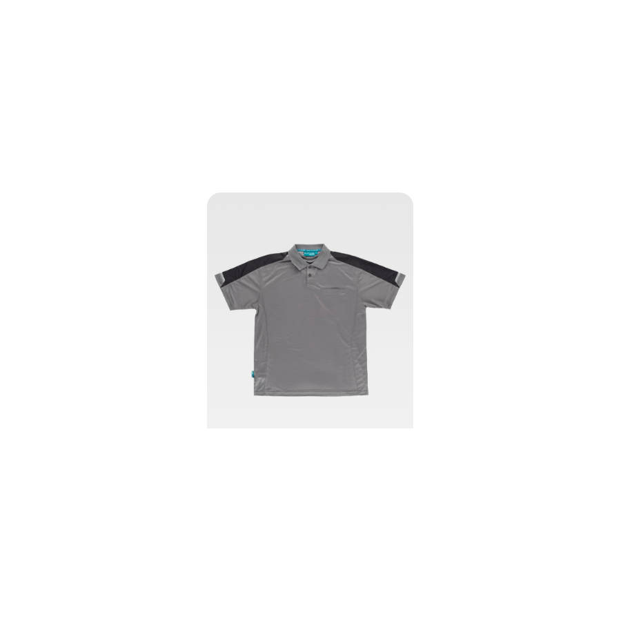 POLO COMBINADO CON DETALLES REFLECTANTES gris frontal