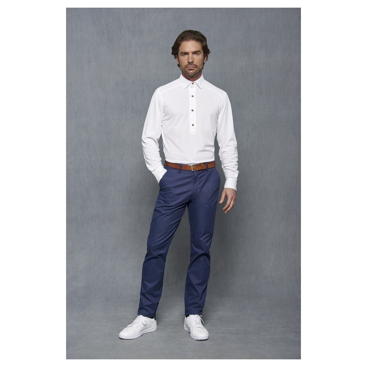 CAMISA ESTILO POLO MANGA LARGA