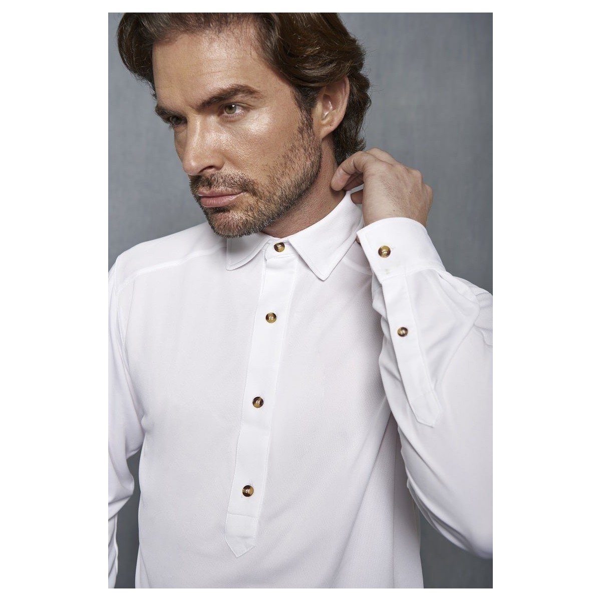 CAMISA ESTILO POLO MANGA LARGA